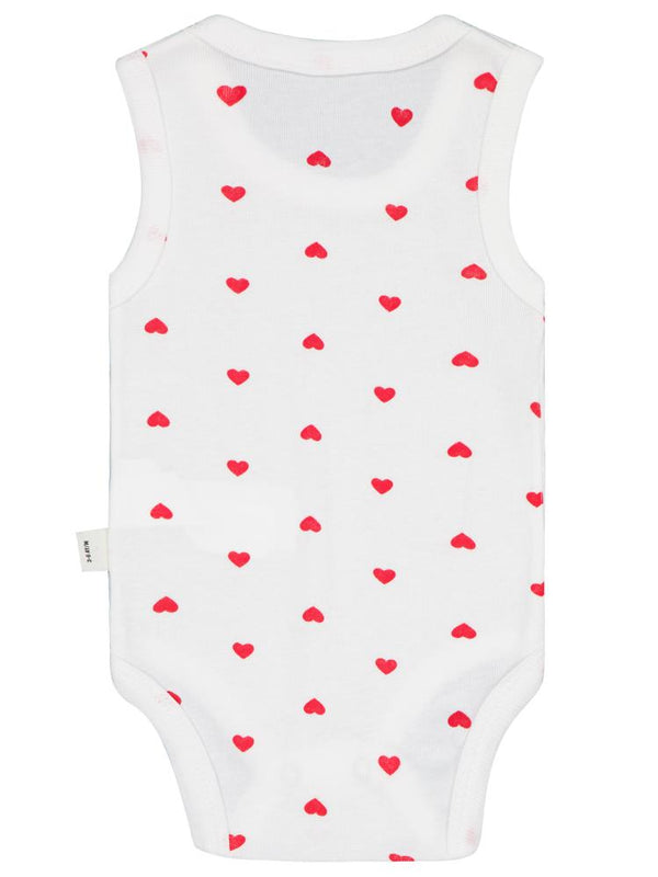 Civil Baby Kalp Baskılı 1-36 Ay Çıtçıtlı Badi - Ekru