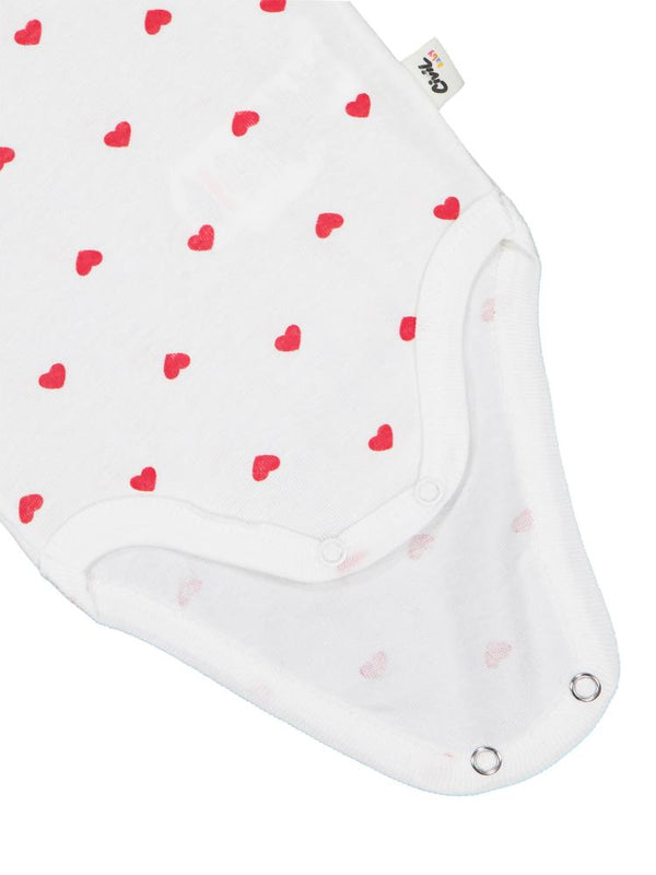Civil Baby Kalp Baskılı 1-36 Ay Çıtçıtlı Badi - Ekru