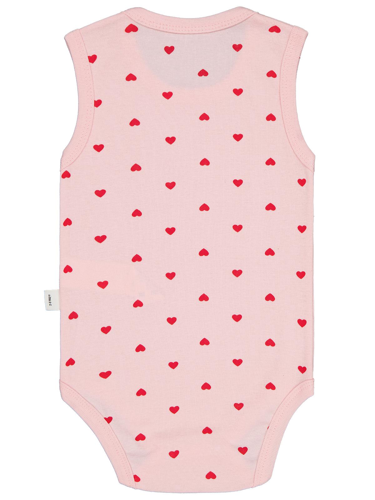 Civil Baby Kalp Baskılı 1-36 Ay Çıtçıtlı Badi - Pembe