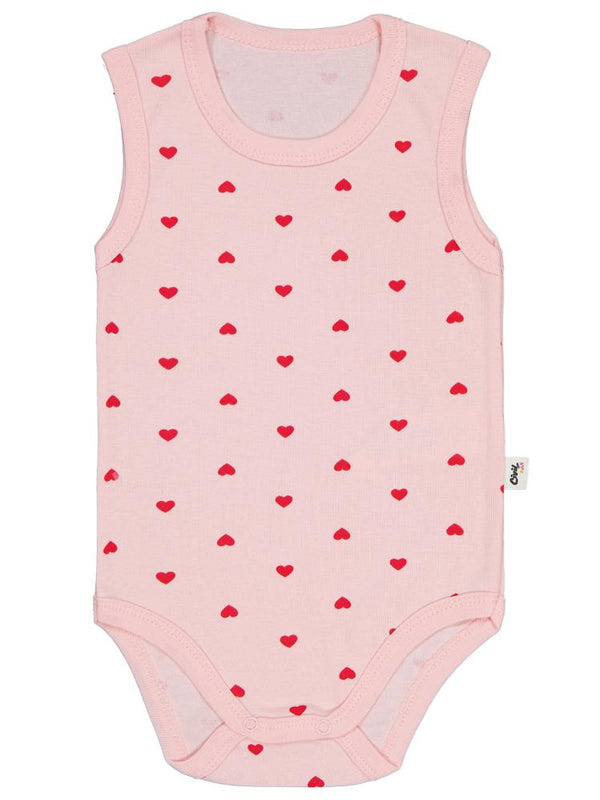 Civil Baby Kalp Baskılı 1-36 Ay Çıtçıtlı Badi - Pembe