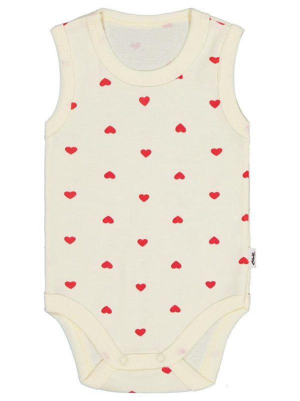 Civil Baby Kalp Baskılı 1-36 Ay Çıtçıtlı Badi - Sarı