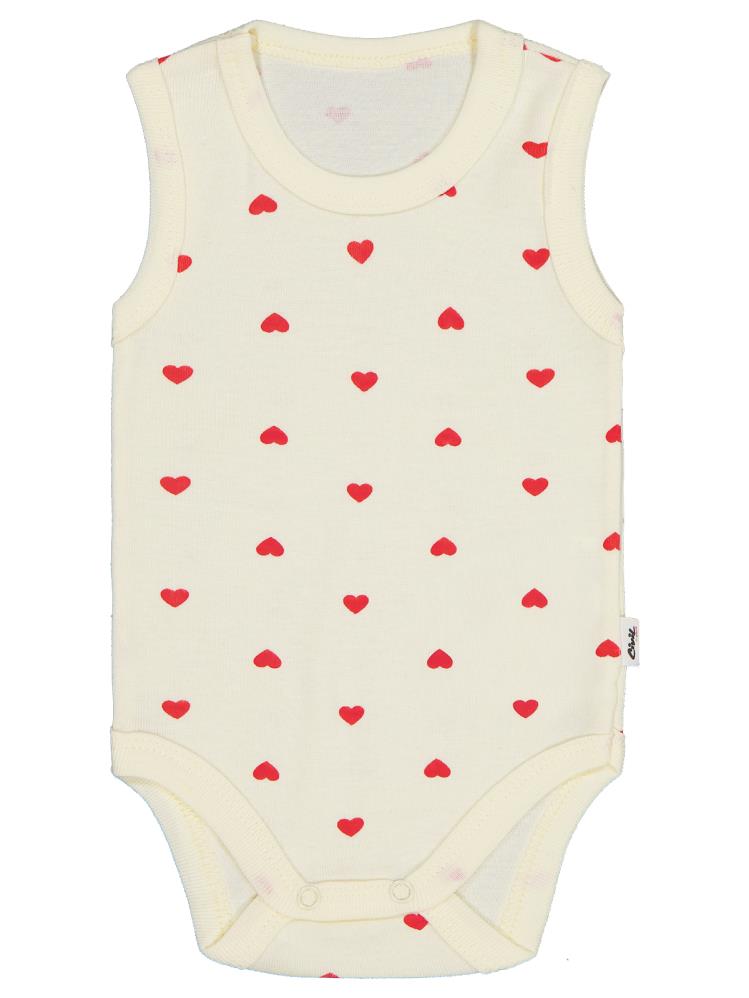 Civil Baby Kalp Baskılı 1-36 Ay Çıtçıtlı Badi - Sarı