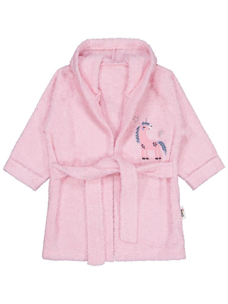 Civil Baby Unicorn Nakışlı 0-24 Ay Bornoz - Pembe