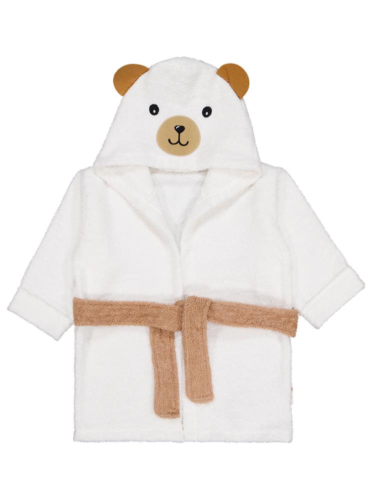 Civil Baby Ayıcık Nakışlı 0-24 Ay Bornoz - Ekru