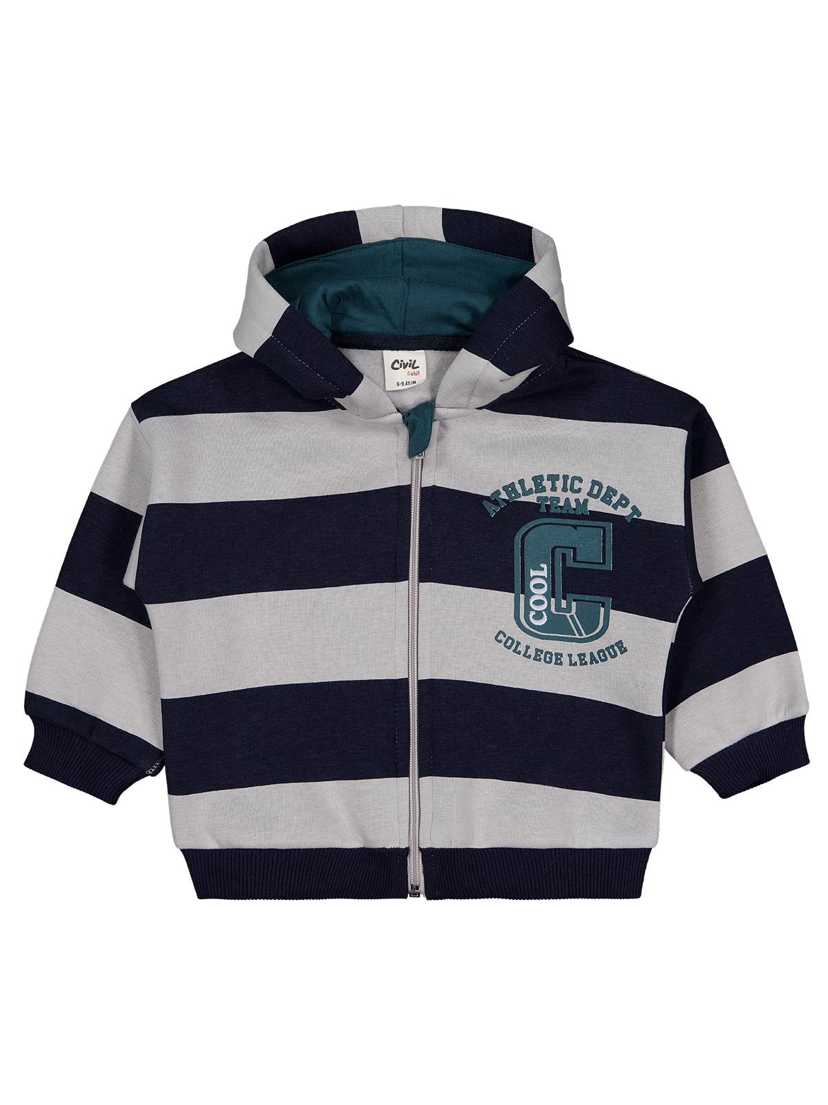 Civil Baby Çizgili 6-18 Ay Hırka - Lacivert