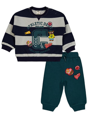 Civil Baby Çizgili 6-18 Ay Takım - Lacivert