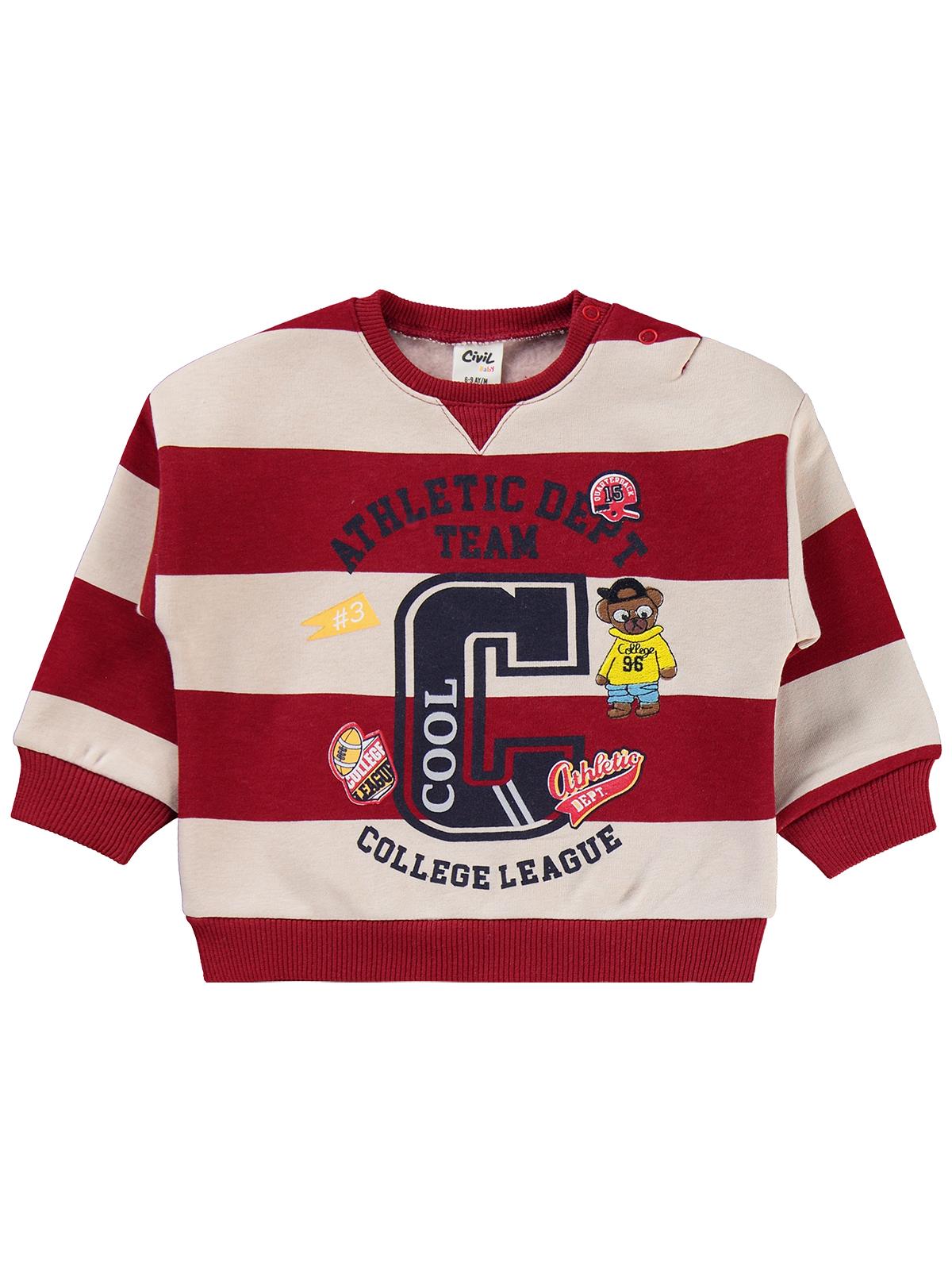 Civil Baby Çizgili 6-18 Ay Takım - Kırmızı