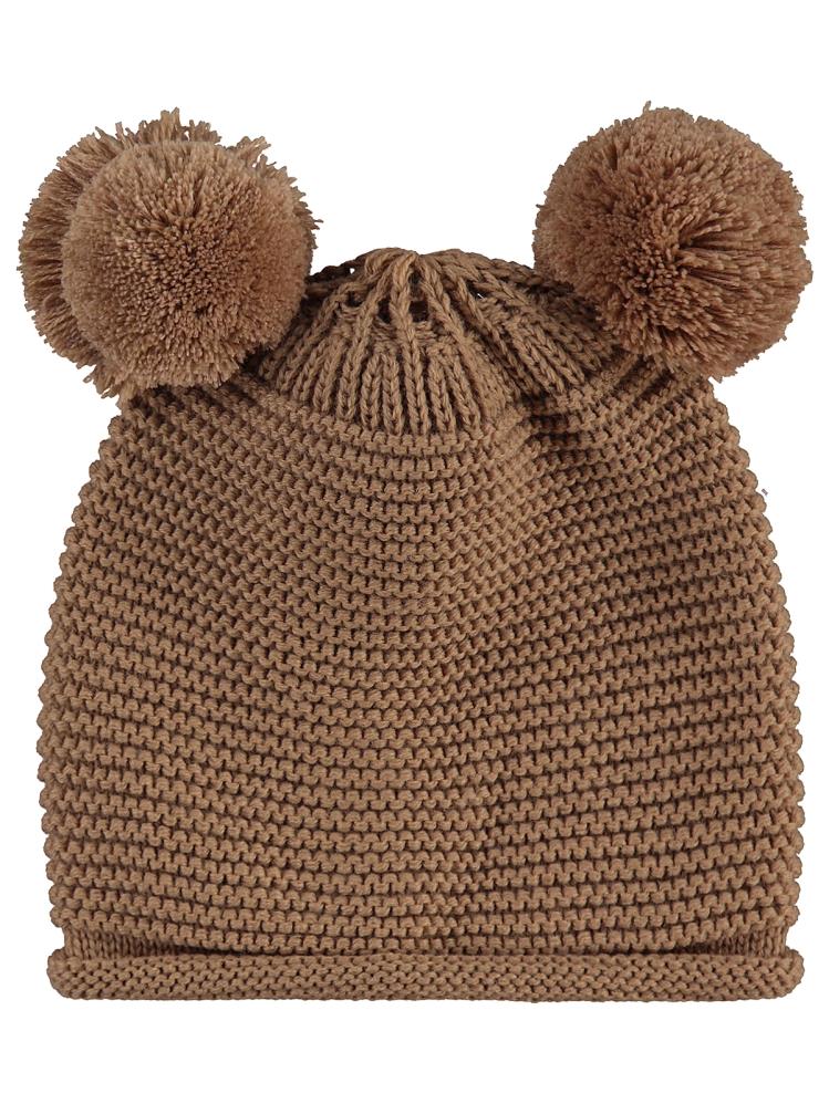 Civil Baby Çift Ponponlu Bebek Erkek Basic Bere - Kahverengi