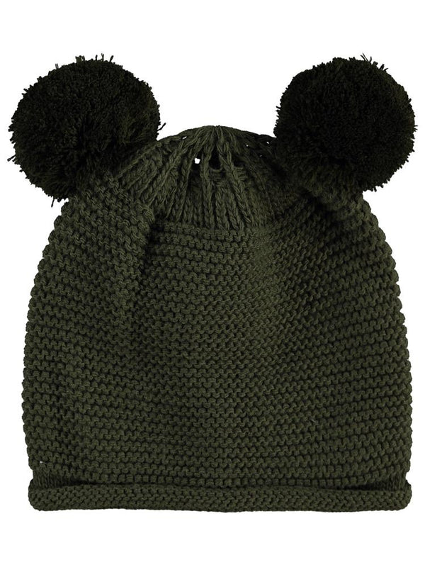 Civil Baby Çift Ponponlu Bebek Erkek Basic Bere - Yeşil