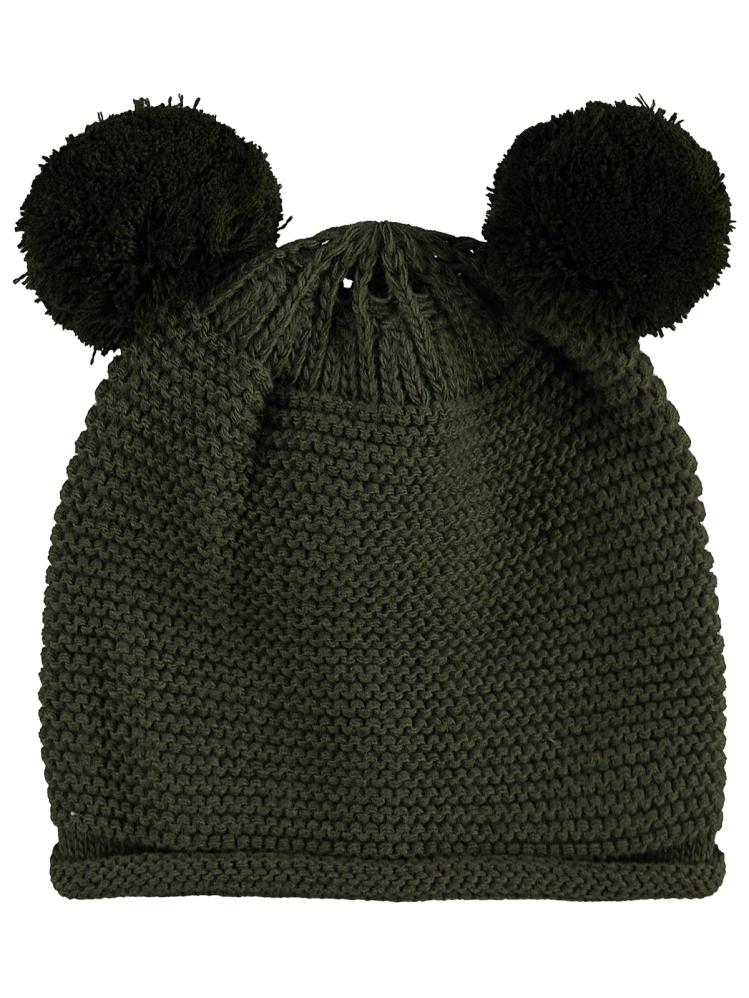 Civil Baby Çift Ponponlu Bebek Erkek Basic Bere - Yeşil