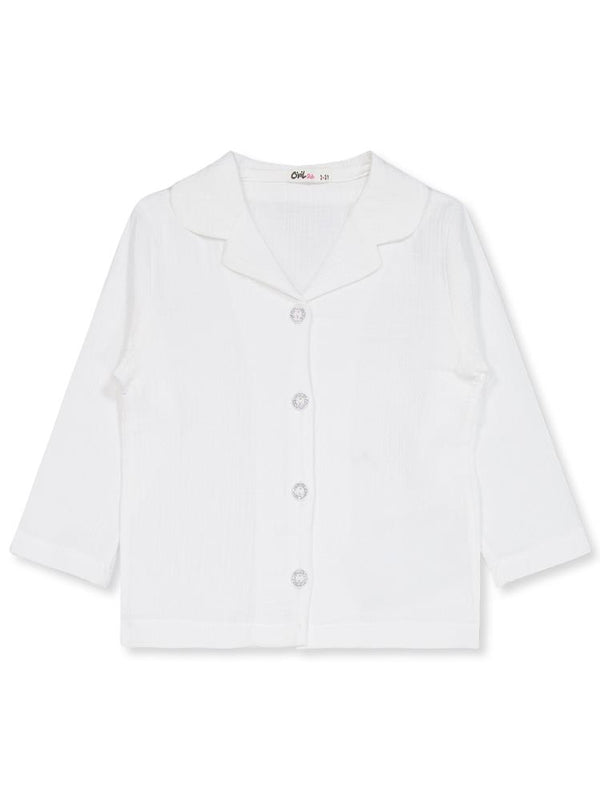 Civil Girls Düz 2-5 Yaş Pijama Takımı - Ekru