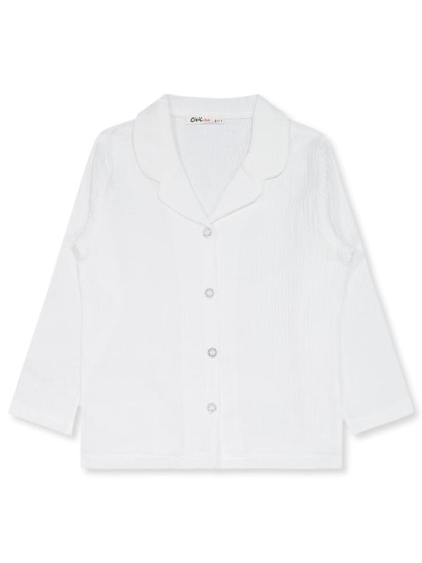 Civil Girls Düz 10-13 Yaş Pijama Takımı - Ekru