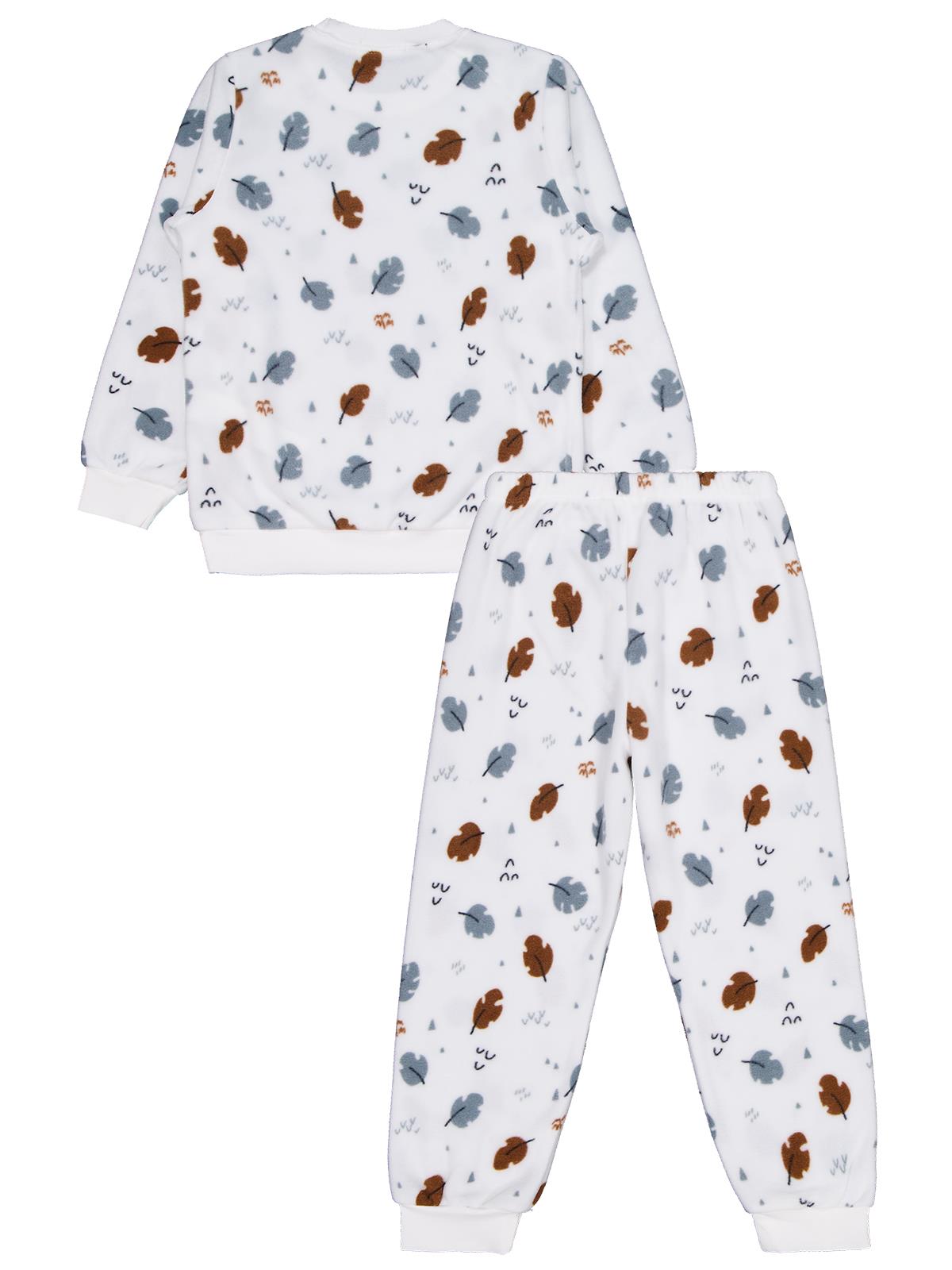 Civil Girls Yaprak Desen 6-9 Yaş Pijama Takımı - Ekru