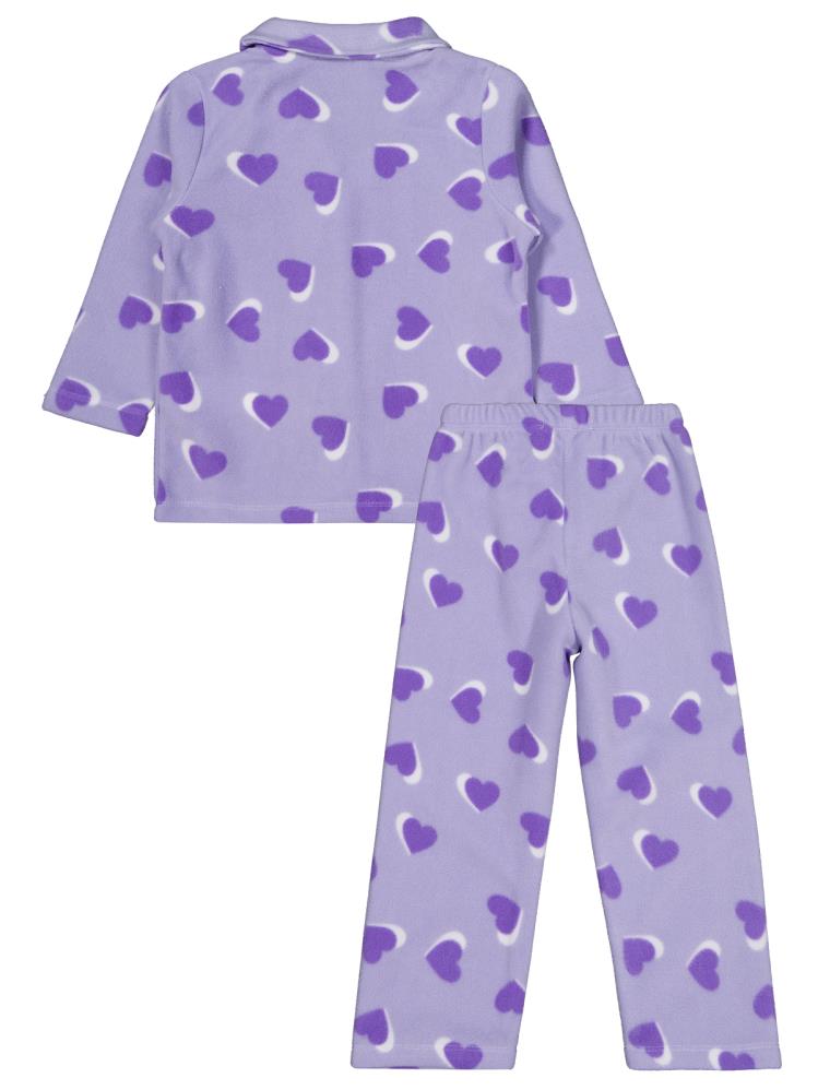 Civil Girls Kalp Desenli 2-5 Yaş Pijama Takımı - Lila