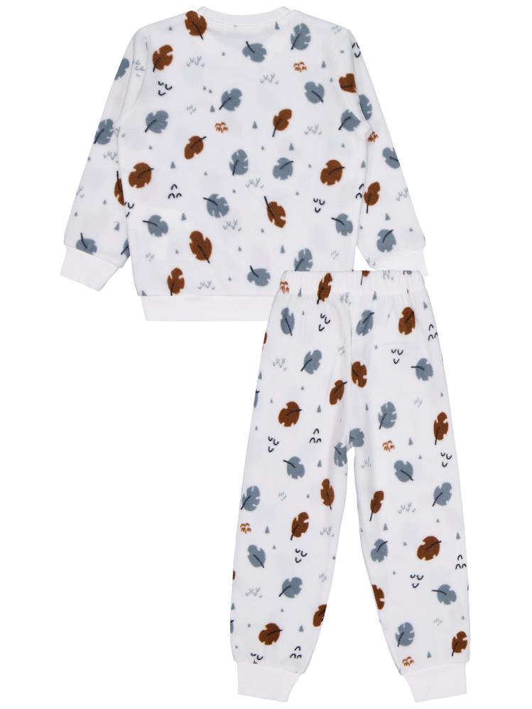 Civil Girls Yaprak Desen 2-5 Yaş Pijama Takımı - Ekru