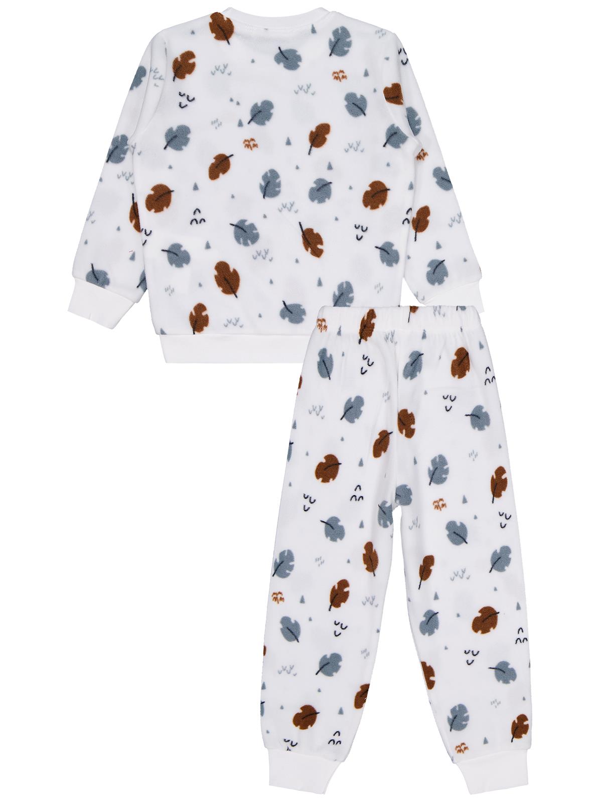 Civil Girls Yaprak Desen 2-5 Yaş Pijama Takımı - Ekru