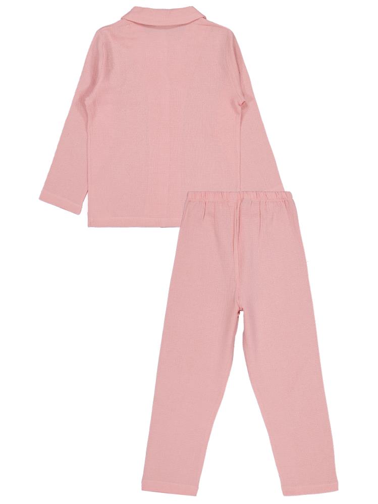 Civil Girls Düz 6-9 Yaş Pijama Takımı - Pudra