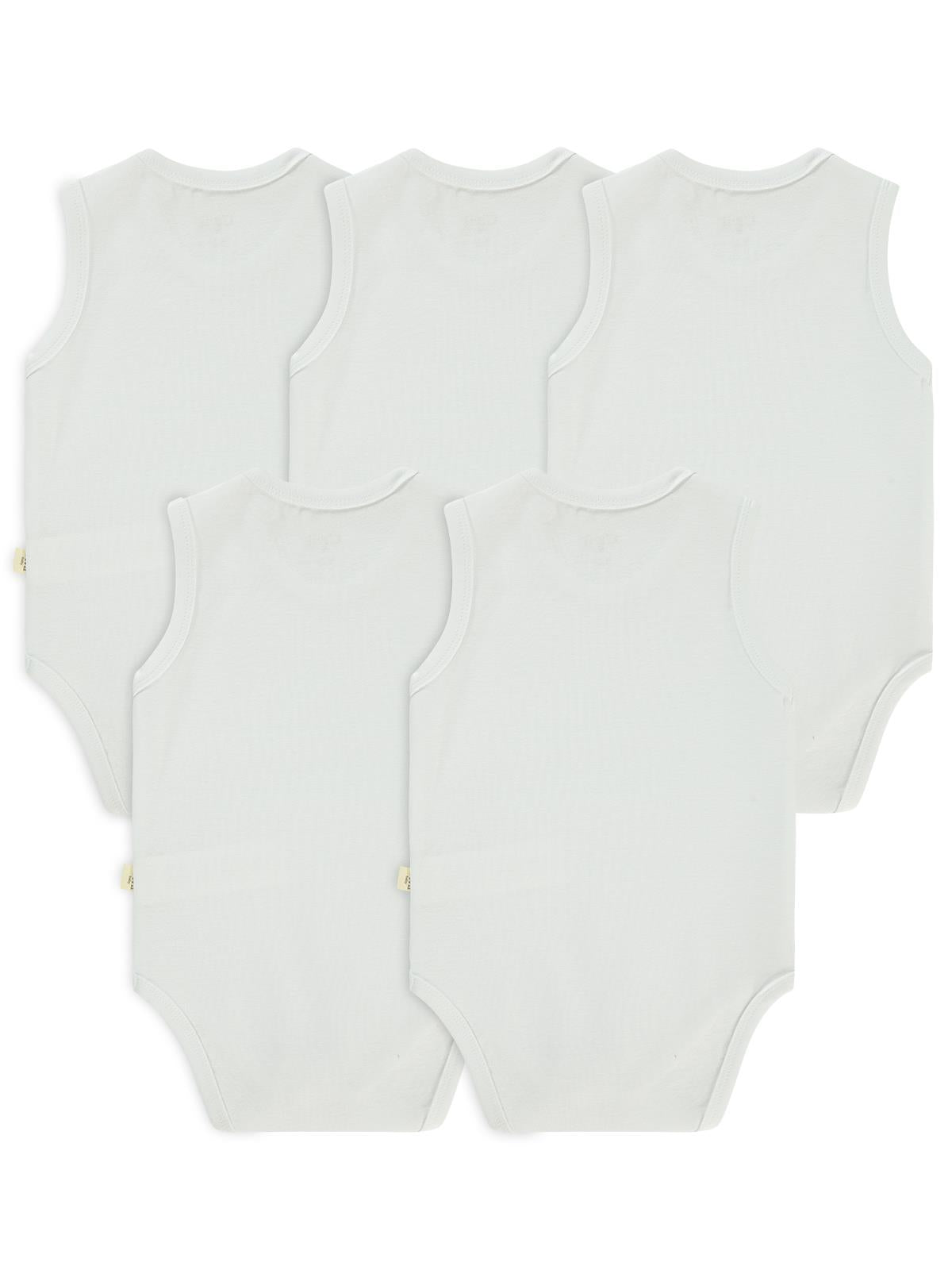 Civil Baby 5 li Organik Sıfır Kol 3-9 Ay Çıtçıtlı Badi - Ekru