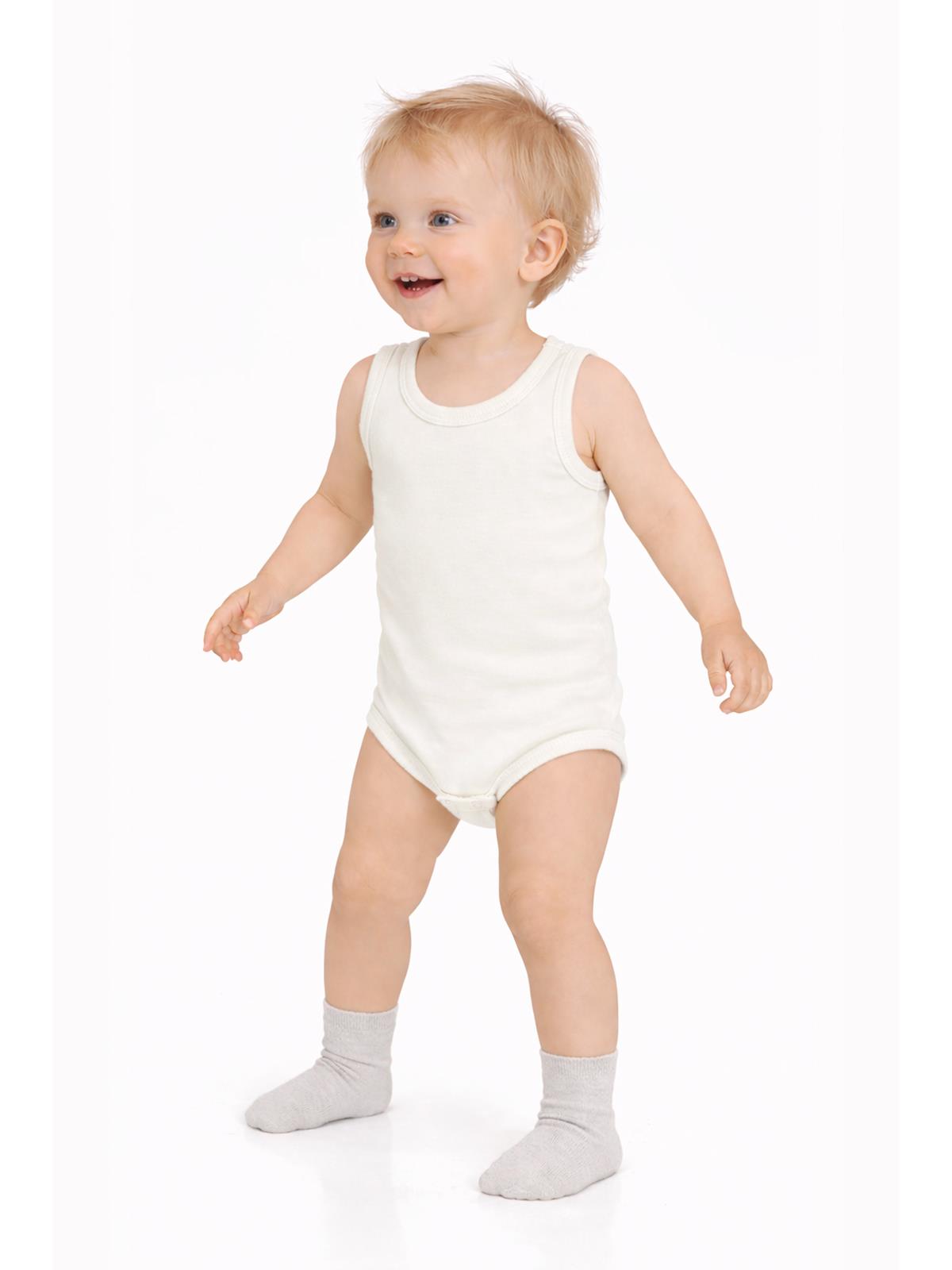 Civil Baby 5 li Organik Sıfır Kol 3-9 Ay Çıtçıtlı Badi - Ekru