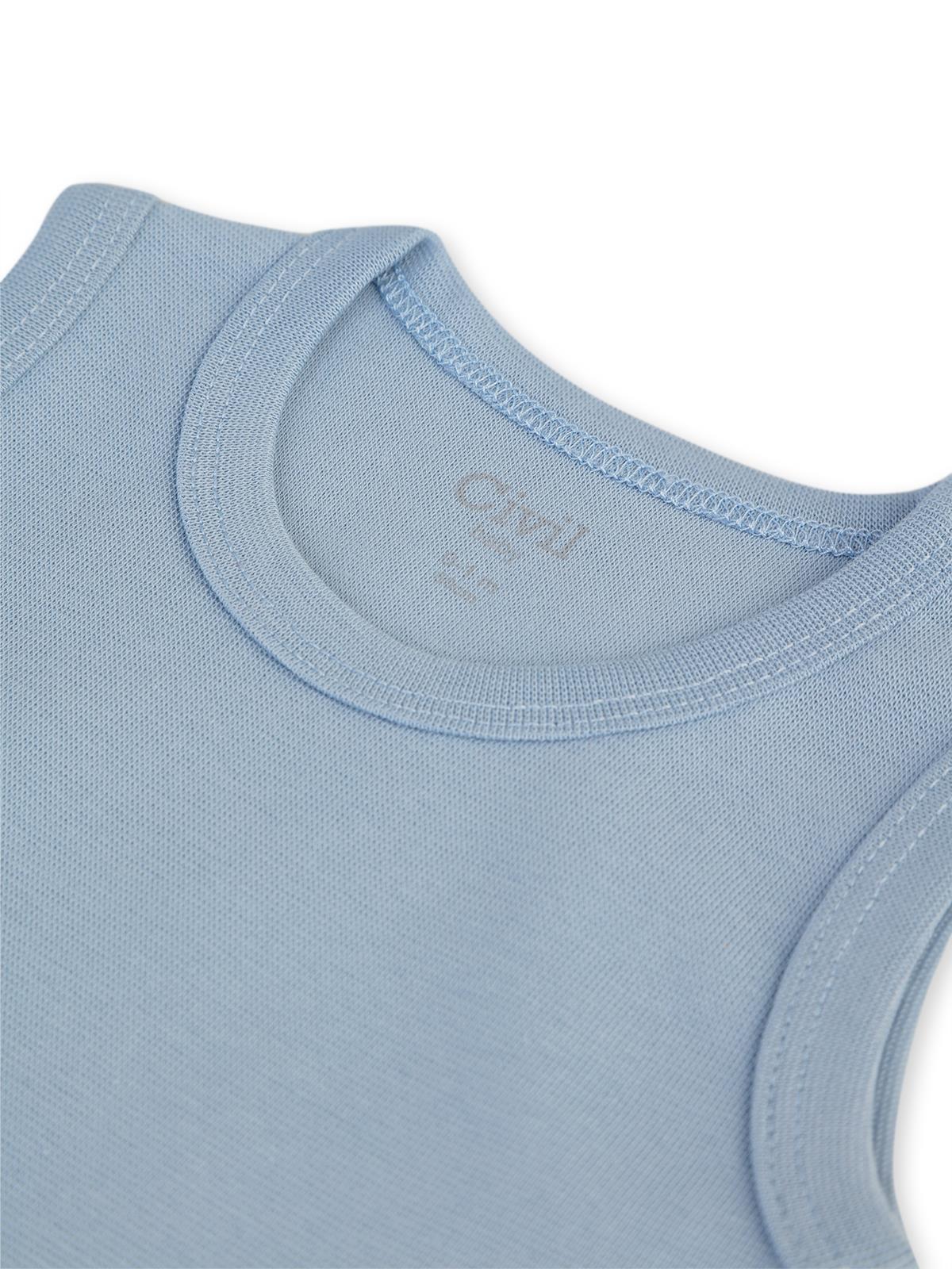 Civil Baby 5 li Organik Sıfır Kol 3-9 Ay Çıtçıtlı Badi - Mavi
