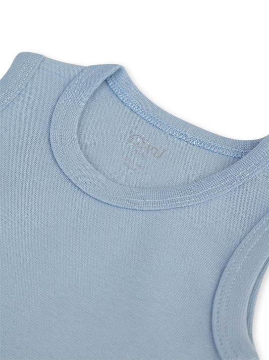 Civil Baby 5 li Organik Sıfır Kol  Çıtçıtlı Badi - Mavi