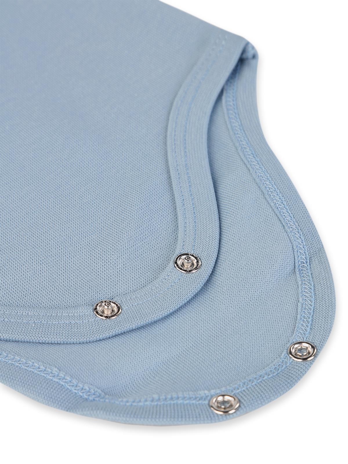 Civil Baby Organik 5 li Sıfır Kol 3-9 Ay Çıtçıtlı Badi - Mavi