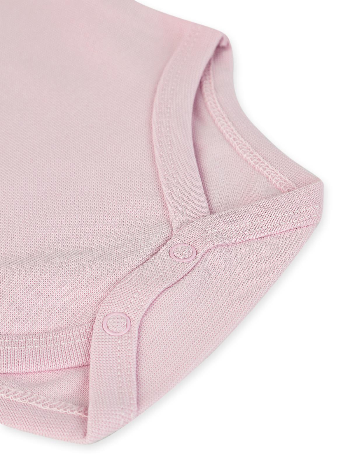 Civil Baby 5 li Organik Sıfır Kol 3-9 Ay Çıtçıtlı Badi - Pembe