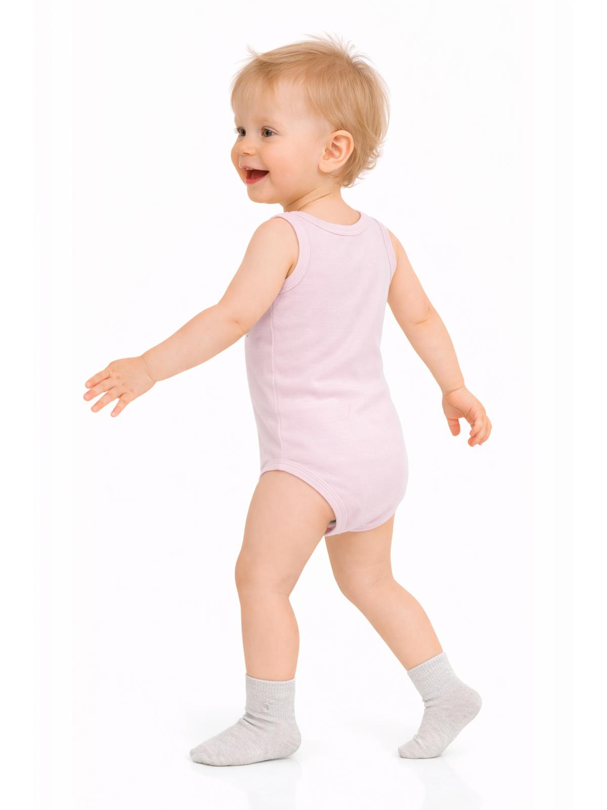 Civil Baby Organik 5 li Sıfır Kol 1-3 yaş Çıtçıtlı Badi - Pembe