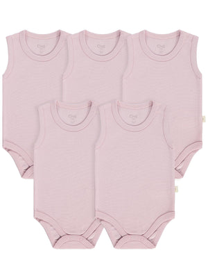 Civil Baby Organik 5 li Sıfır Kol 3-9 Ay Çıtçıtlı Badi - Pembe