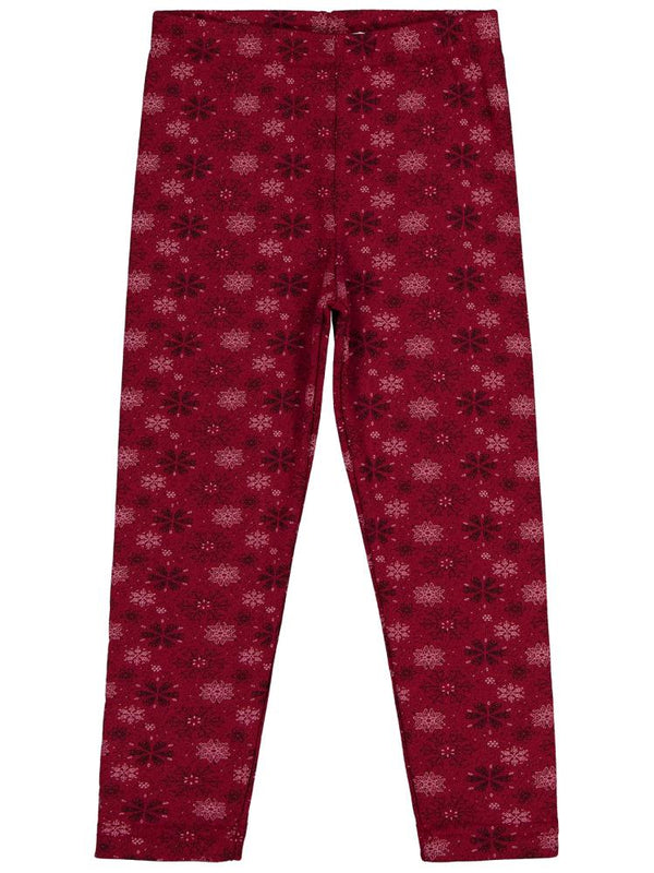 Civil Girls Kar Tanesİ Desen 6-9 Yaş Tayt - Bordo