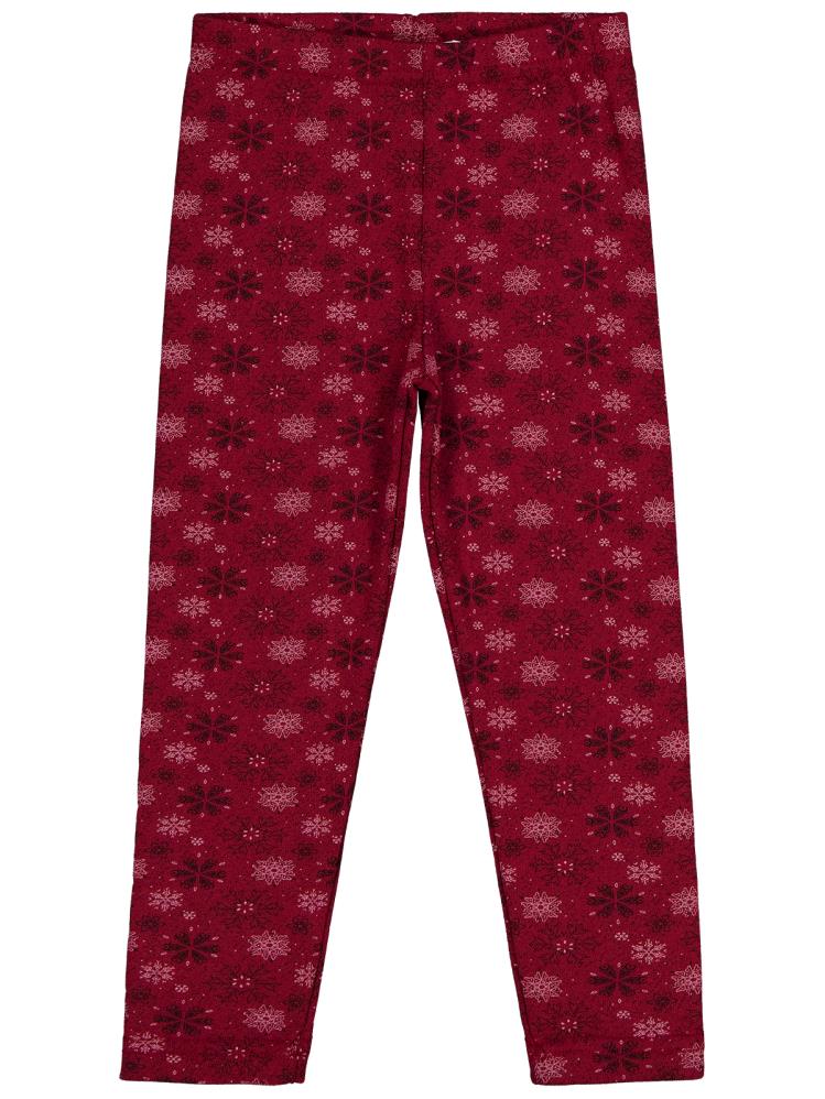 Civil Girls Kar Tanesİ Desen 6-9 Yaş Tayt - Bordo