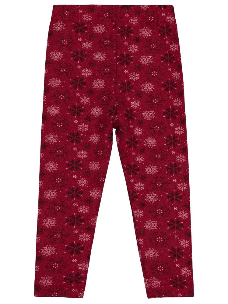 Civil Girls Kar Tanesİ Desen 2-5 Yaş Tayt - Bordo