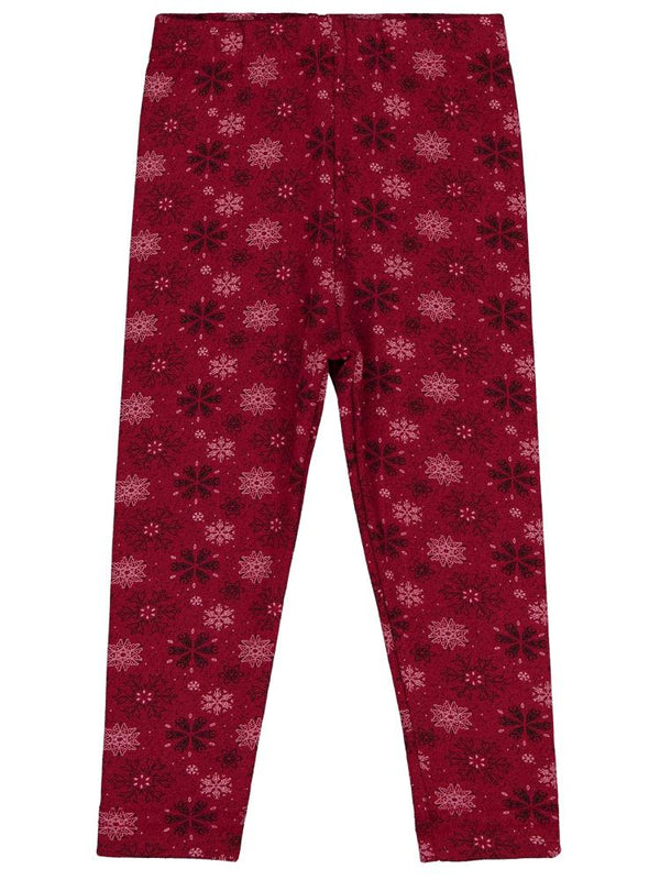 Civil Girls Kar Tanesİ Desen 2-5 Yaş Tayt - Bordo