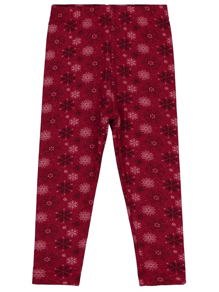 Civil Girls Kar Tanesİ Desen 2-5 Yaş Tayt - Bordo