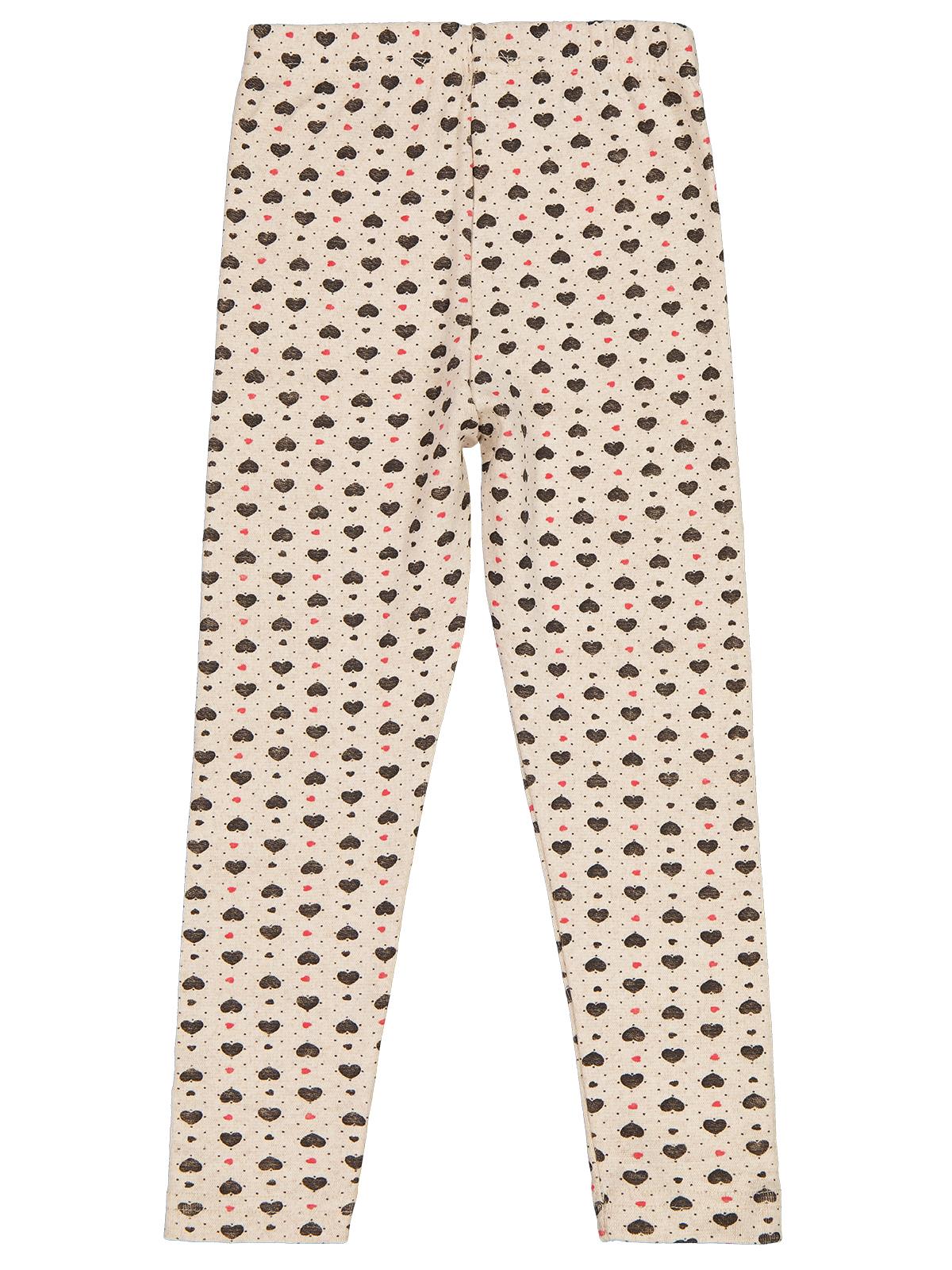 Civil Girls Kalp Desenli 6-9 Yaş Tayt - Ekru