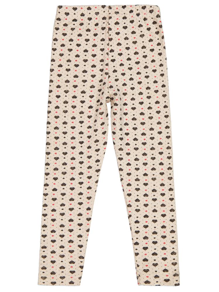 Civil Girls Kalp Desenli 2-5 Yaş Tayt - Ekru