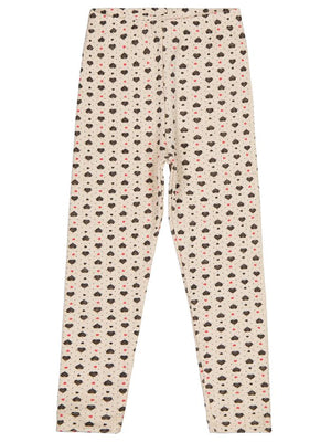 Civil Girls Kalp Desenli 2-5 Yaş Tayt - Ekru