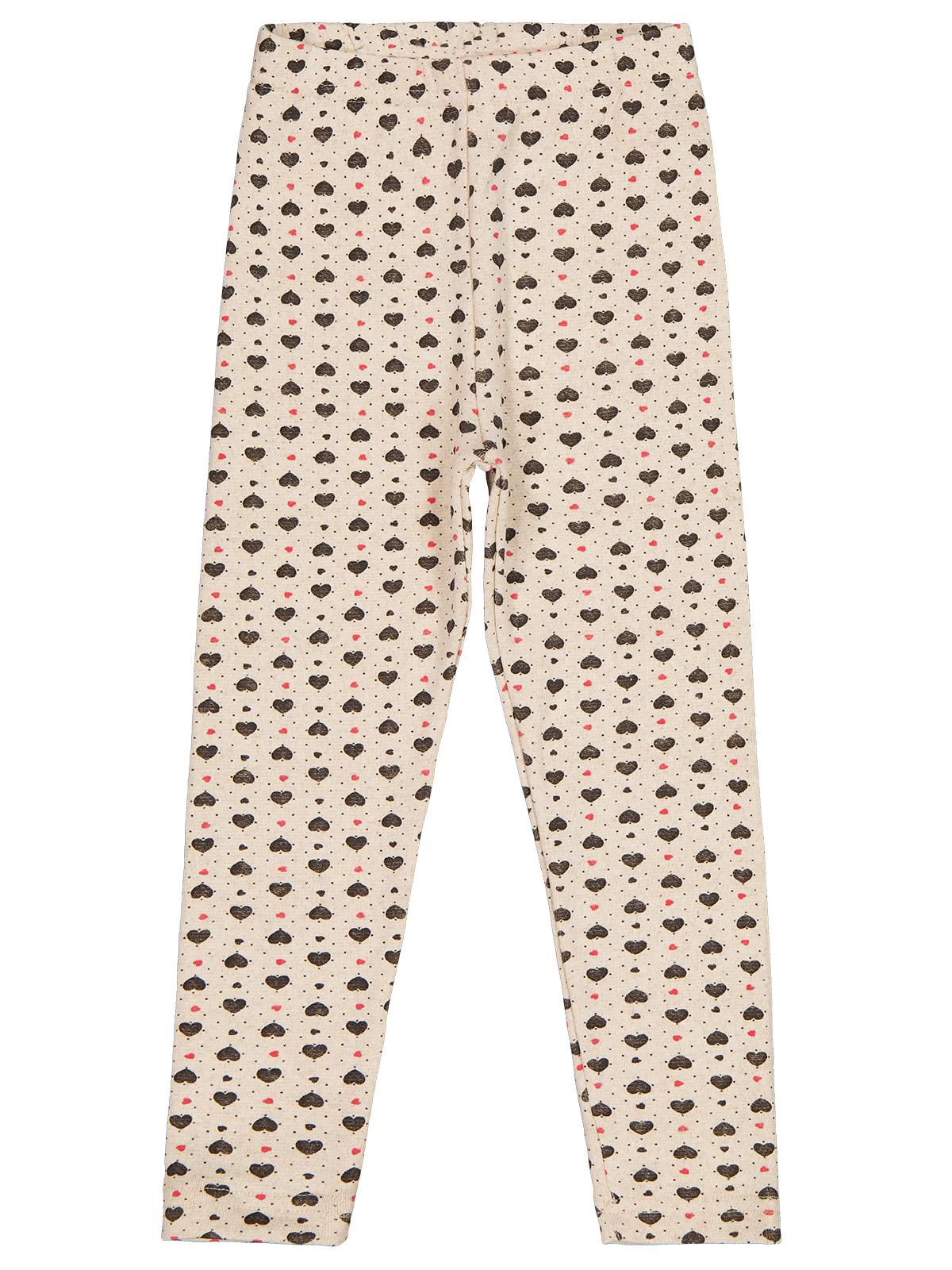 Civil Girls Kalp Desenli 6-9 Yaş Tayt - Ekru