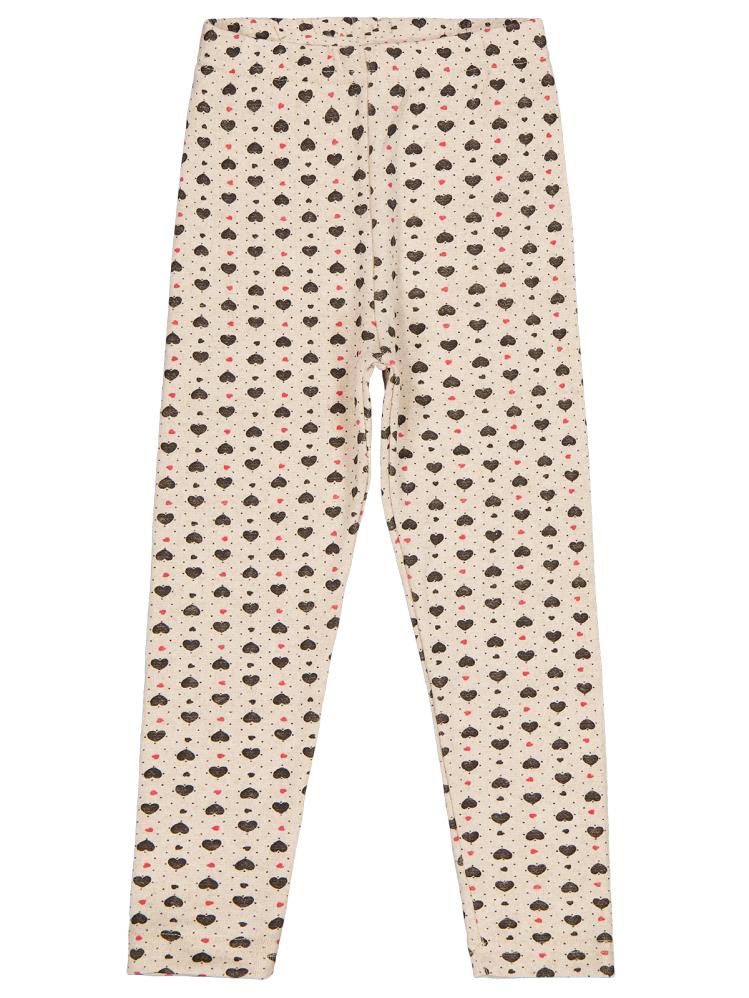 Civil Girls Kalp Desenli 6-9 Yaş Tayt - Ekru