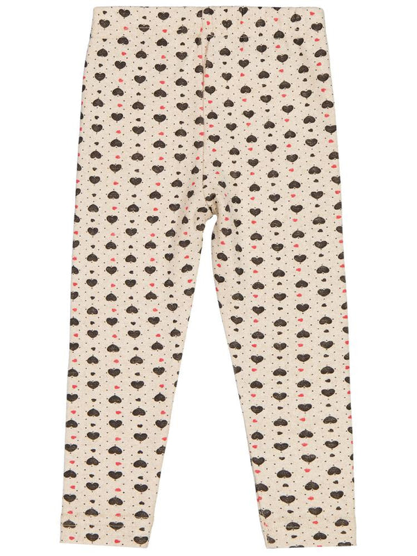 Civil Girls Kalp Desenli 2-5 Yaş Tayt - Ekru