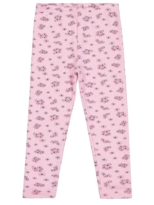 Civil Girls Çıtır Çiçek Desenli 10-13 Yaş Tayt - Pembe