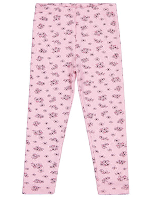 Civil Girls Çıtır Çiçek Desenli 10-13 Yaş Tayt - Pembe