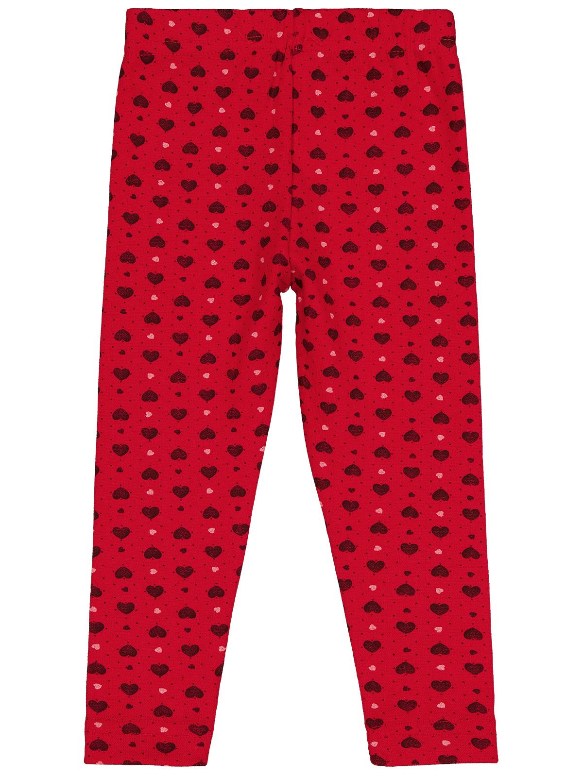 Civil Girls Kalp Desenli 2-5 Yaş Tayt - Kırmızı