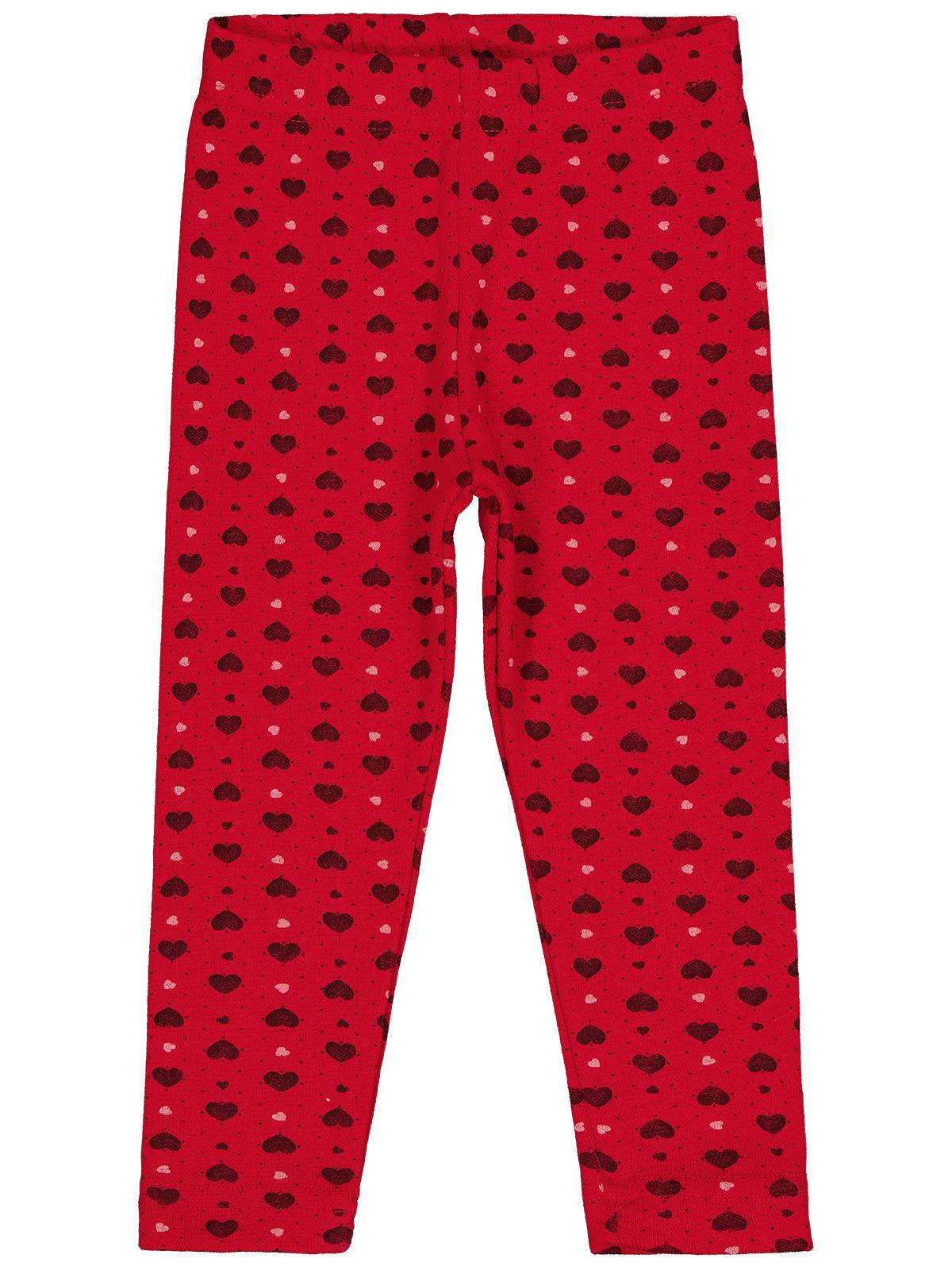 Civil Girls Kalp Desenli 2-5 Yaş Tayt - Kırmızı