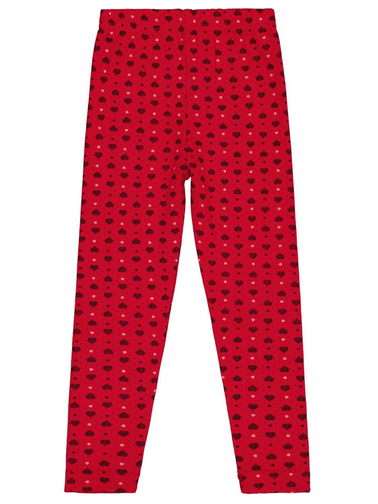 Civil Girls Kalp Desenli 6-9 Yaş Tayt - Kırmızı