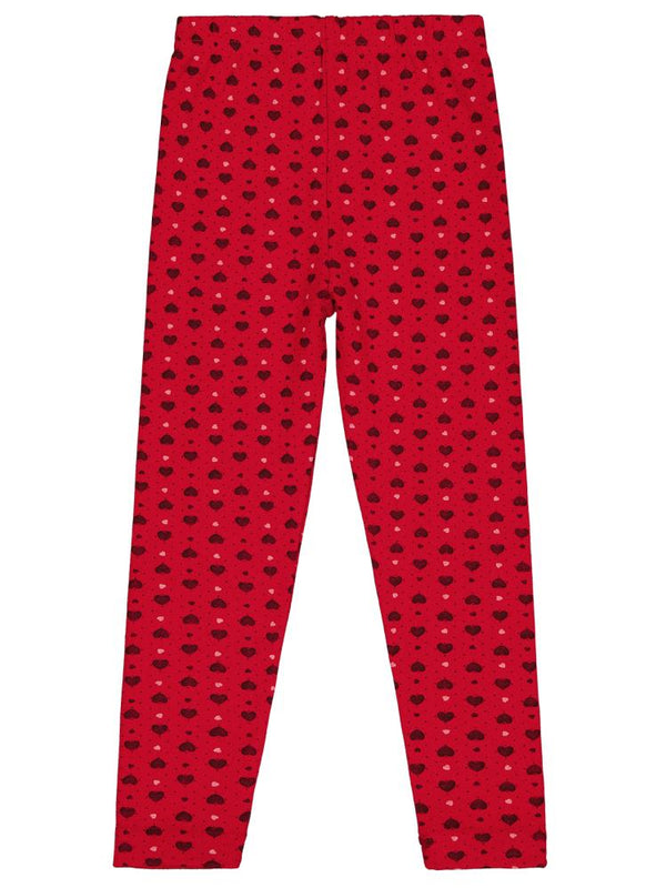 Civil Girls Kalp Desenli 6-9 Yaş Tayt - Kırmızı