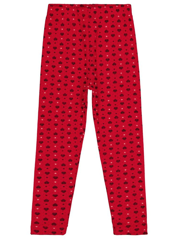 Civil Girls Kalp Desenli 2-5 Yaş Tayt - Kırmızı