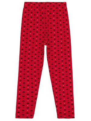 Civil Girls Kalp Desenli 2-5 Yaş Tayt - Kırmızı