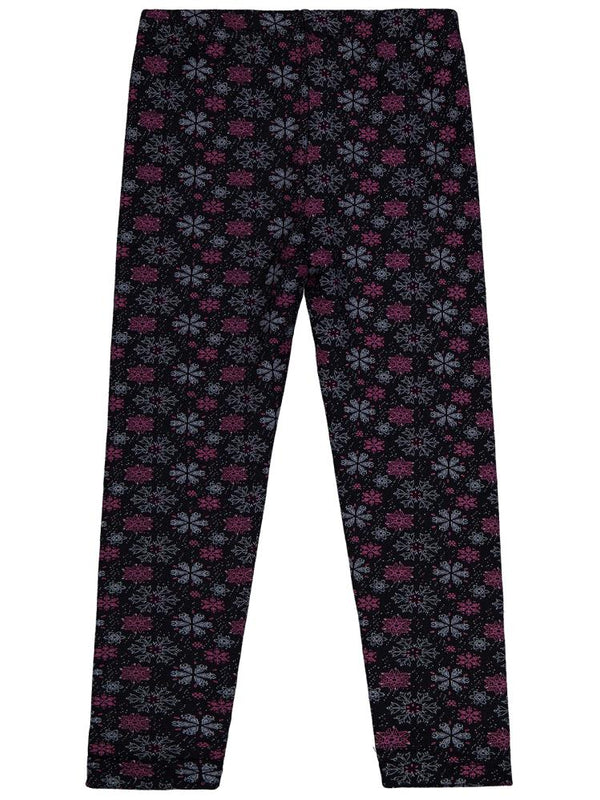 Civil Girls Kar Tanesİ Desen 6-9 Yaş Tayt - Siyah