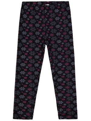 Civil Girls Kar Tanesİ Desen 10-13 Yaş Tayt - Siyah